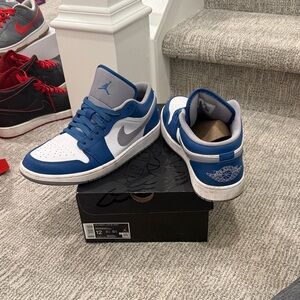 Air Jordan low Blue White Grey. Size 12. Good condition
